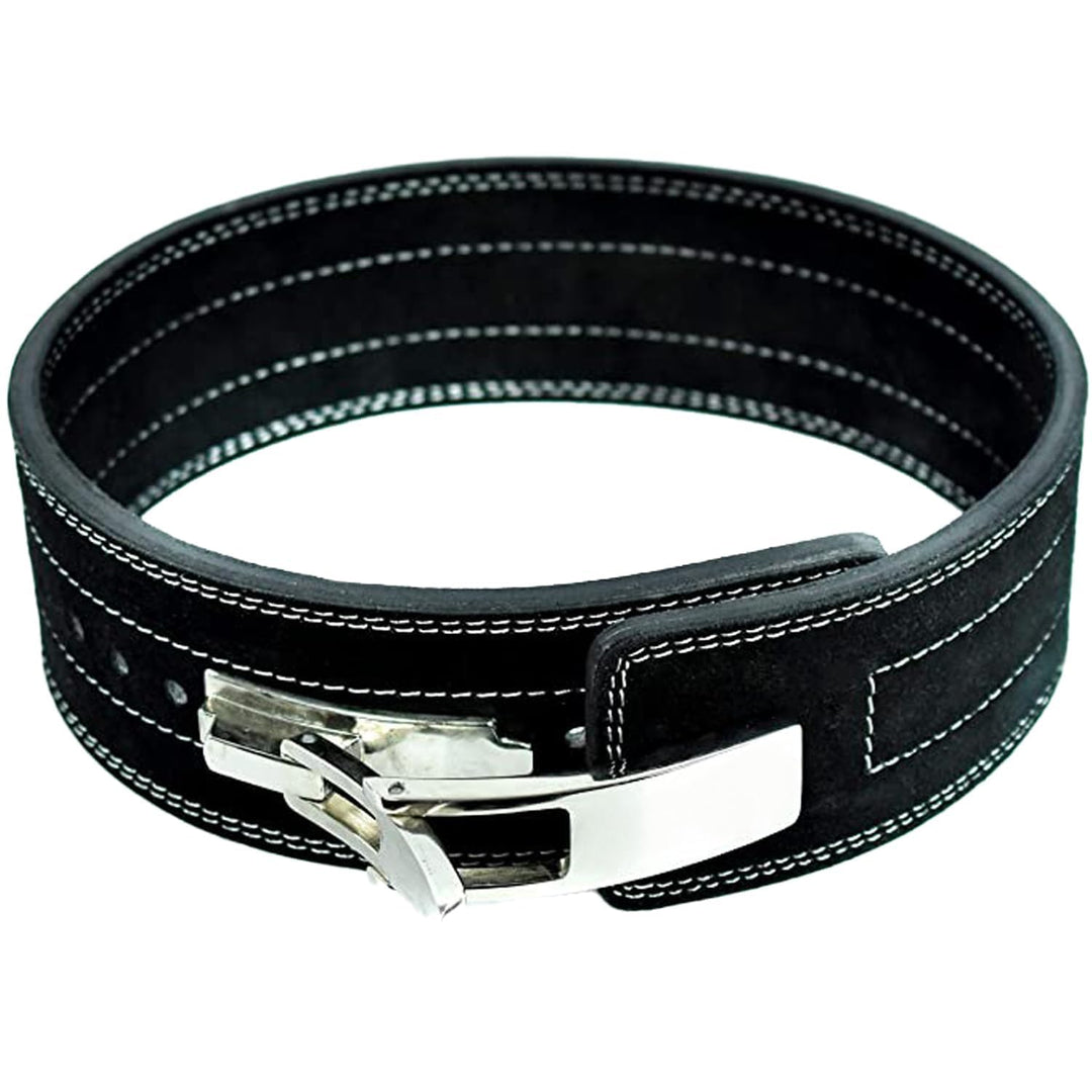 FlexzFitness Lever Weight Lifting Leather Belt - 10mm Powerlifting Gym Belts for Men &amp; Women - Lower