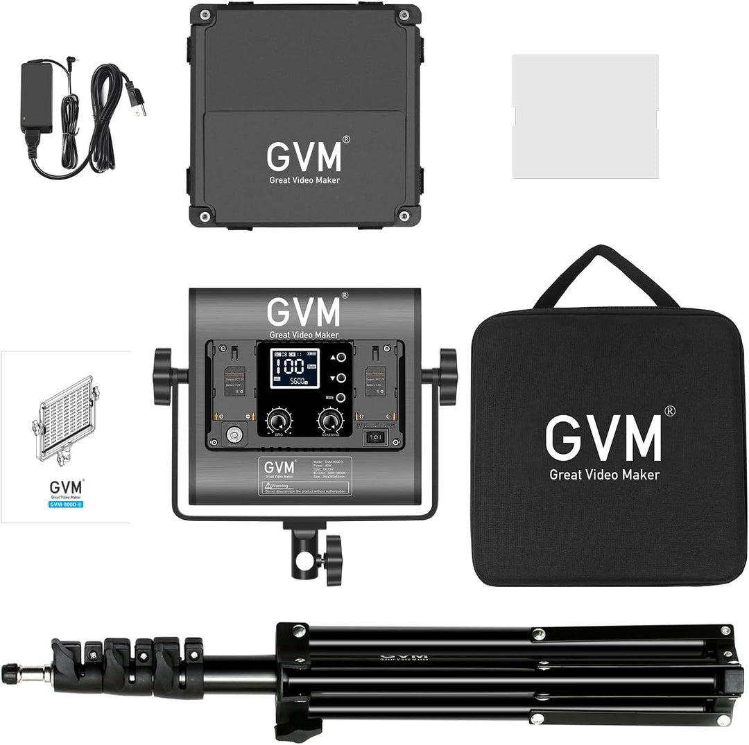 GVM 800D LED Videolicht RGB, APP-Steuerung led videoleuchte 3200K-5600K Studiolicht LED Dauerlicht F