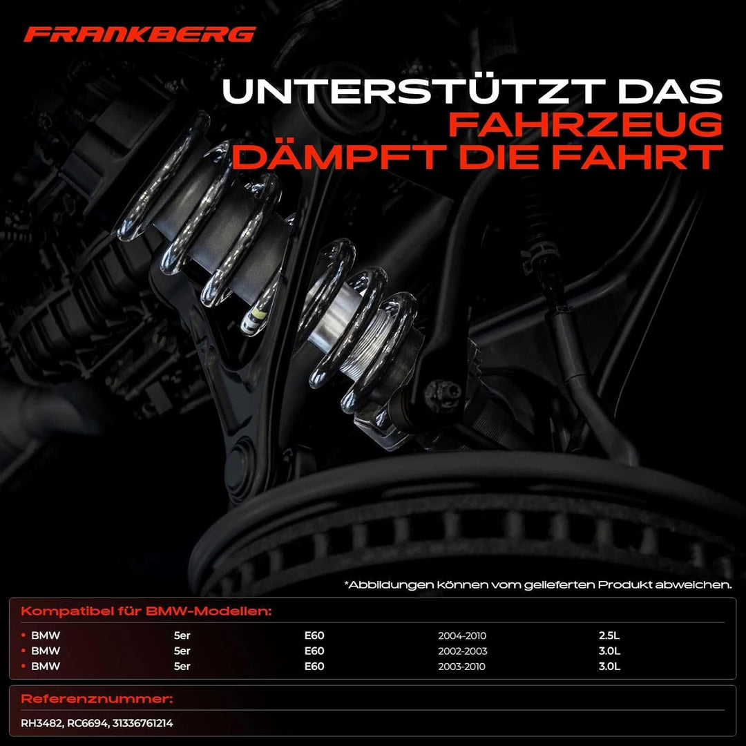 Frankberg 4x Federn Fahrwerksfeder Vorderachse Hinterachse Kompatibel mit 5er E60 525d 530d 2002-201