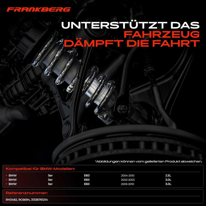 Frankberg 4x Federn Fahrwerksfeder Vorderachse Hinterachse Kompatibel mit 5er E60 525d 530d 2002-201