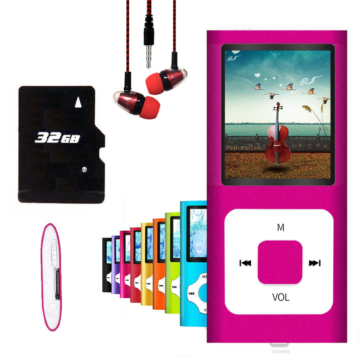 Hotechs MP3-Player/MP4-Player, MP3-Player mit 32 GB Speicherkarte, schlankes Design, digitales LCD-D