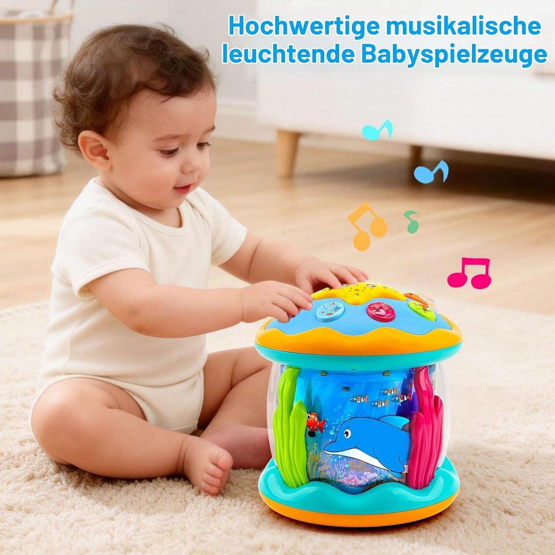 Baby Spielzeug ab 1 2 Jahr mit Musik &amp; Licht, Musikalische Montessori Babyspielzeug ab 6 9 12 18 Mon
