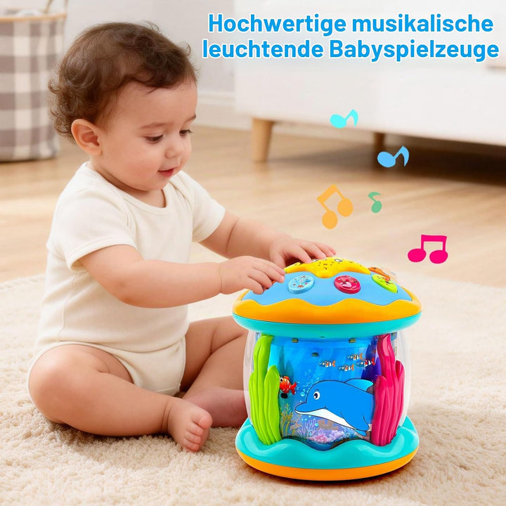 Baby Spielzeug ab 1 2 Jahr mit Musik &amp; Licht, Musikalische Montessori Babyspielzeug ab 6 9 12 18 Mon