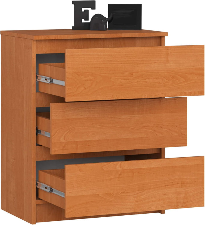 AKORD Kommode K60 mit 3 Schubladen | für das Wohnzimmer Schlafzimmer Schrank Büro Arbeitszimmer | Mo