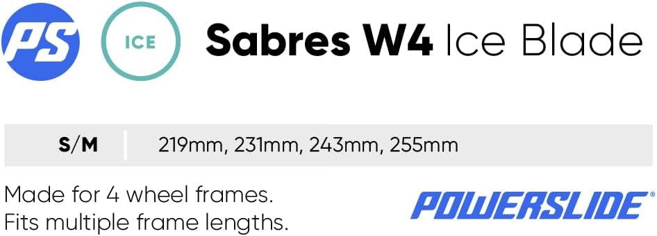 Powerslide Sabres 4W Ice Blade Black – Breite Schwarze Eiskufe für 4W Inline Skates, sehr stabil und