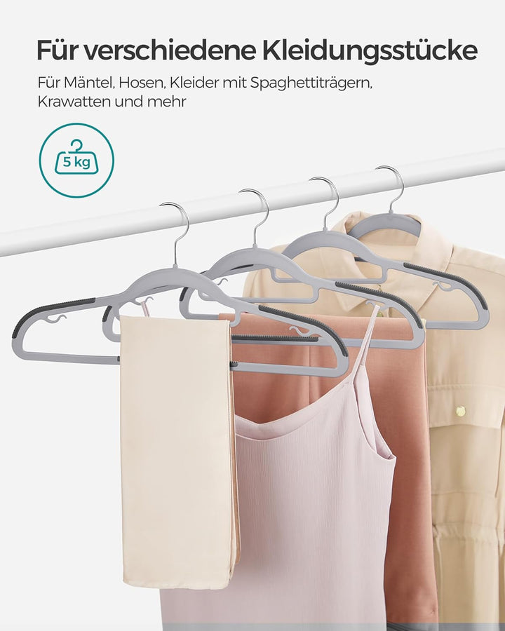 SONGMICS Kleiderbügel 30er Set, Bügel aus Kunststoff, rutschfest, platzsparend, Dicke 0,5 cm, 42 cm