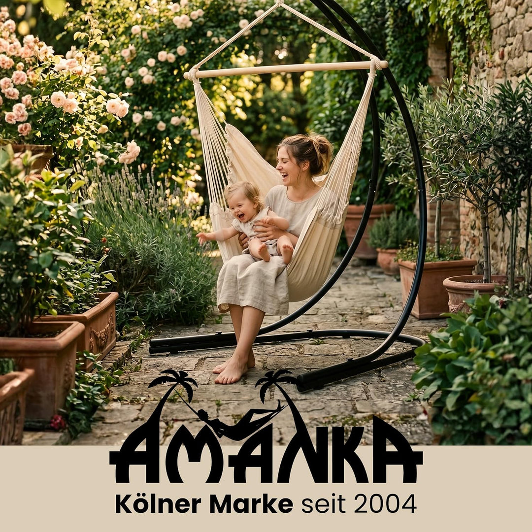 AMANKA Bis 150kg: 210cm Hängesessel Gestell Outdoor - XL Ständer für Hängesessel - Balkon Gestell fü