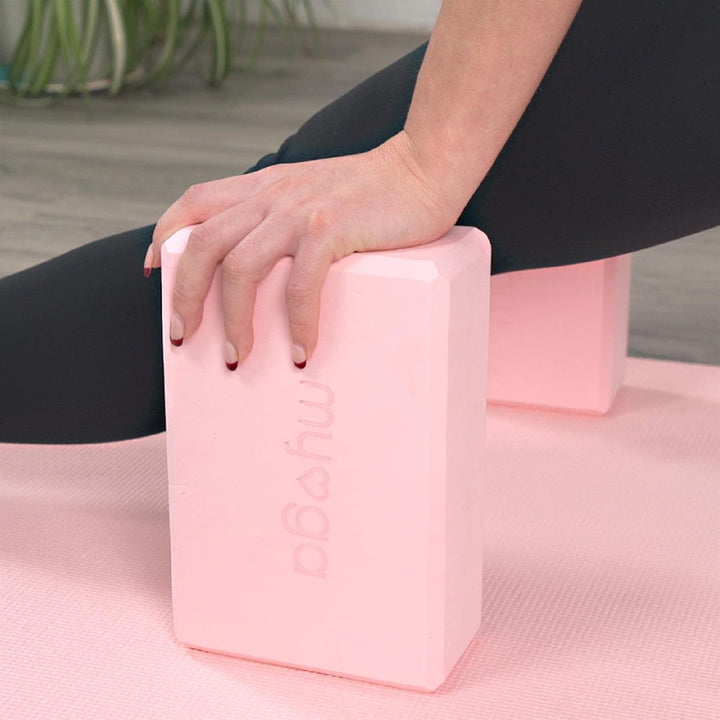 Myga Yoga-Starter-Set – Yogamatte, 2 Yoga-Blöcke und Yogagurt – Starter-Set mit Matte, 2 Steinen & M