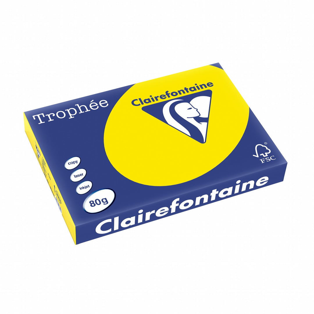 Clairefontaine 2884C - Ries Druckerpapier / Kopierpapier Trophee, intensive Farben, DIN A3, 80g, 500