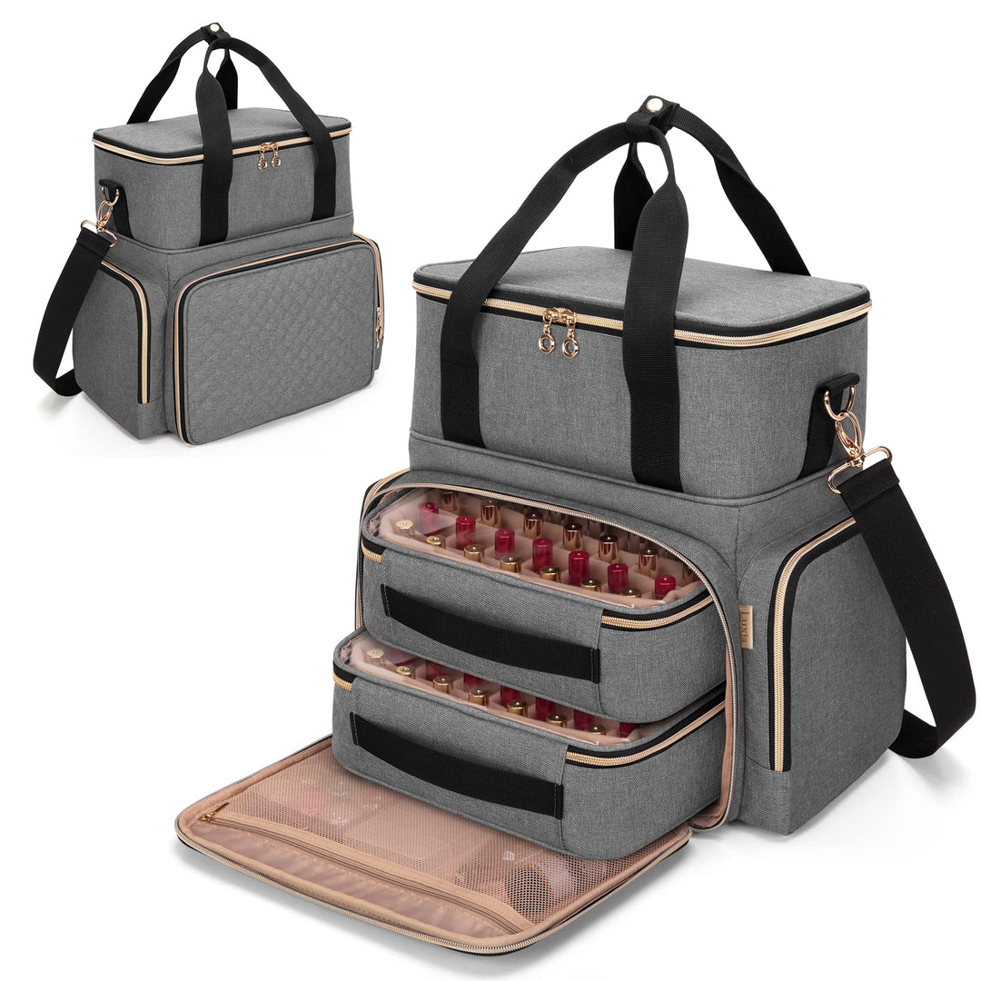 Luxja Nagellack Tasche, Nagellack Aufbewahrung Tasche für 70 Flaschen Nagellack und Nagellampe, Nage