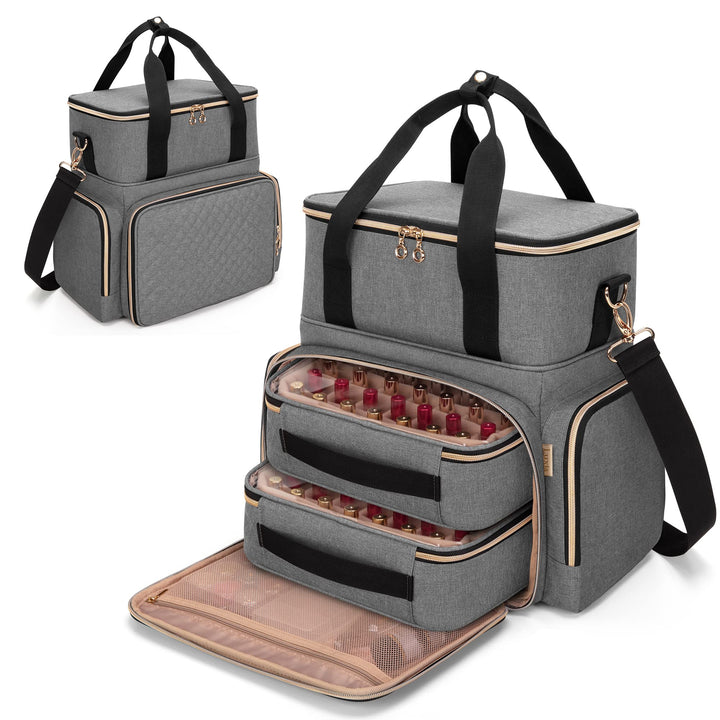 Luxja Nagellack Tasche, Nagellack Aufbewahrung Tasche für 70 Flaschen Nagellack und Nagellampe, Nage