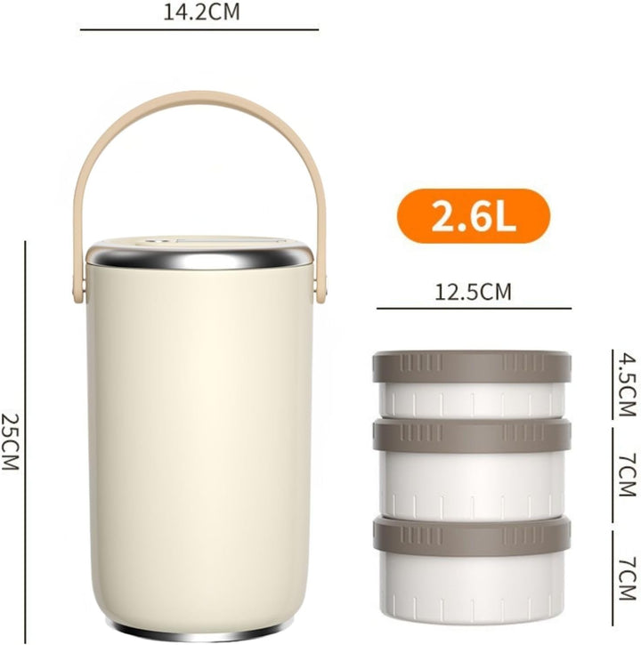 Thermobehälter für Essen 2600ml, Edelstahl Warmhaltebehälter Tragbare Isolierte Thermobecher Essen m