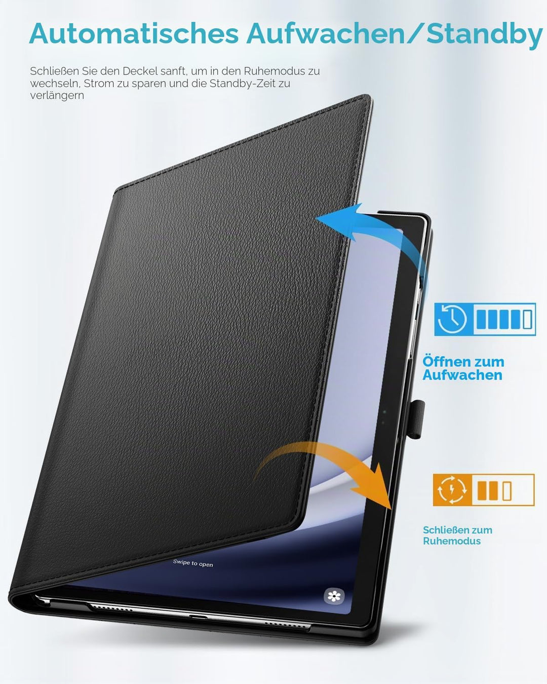 TiMOVO Drehbar Hülle Kompatibel mit Samsung Galaxy Tab A9+/A9 Plus 11 Zoll 2023 SM-X210/X216/X218, 9