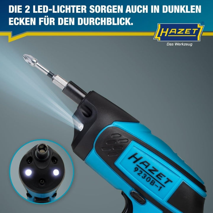 HAZET Mini Akku-Schrauber inkl. Holster 9230B-1 | Werkzeug zum An-/Abziehen von Bauteilen | einfach,