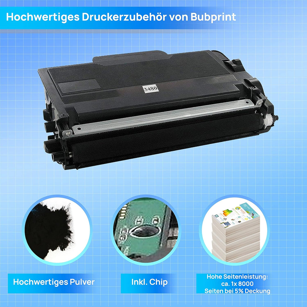Toner kompatibel als Ersatz für Brother TN3480 für HL-L5100DN HL-L5100DNT HL-L5100DNTT MFC-L5750DW H