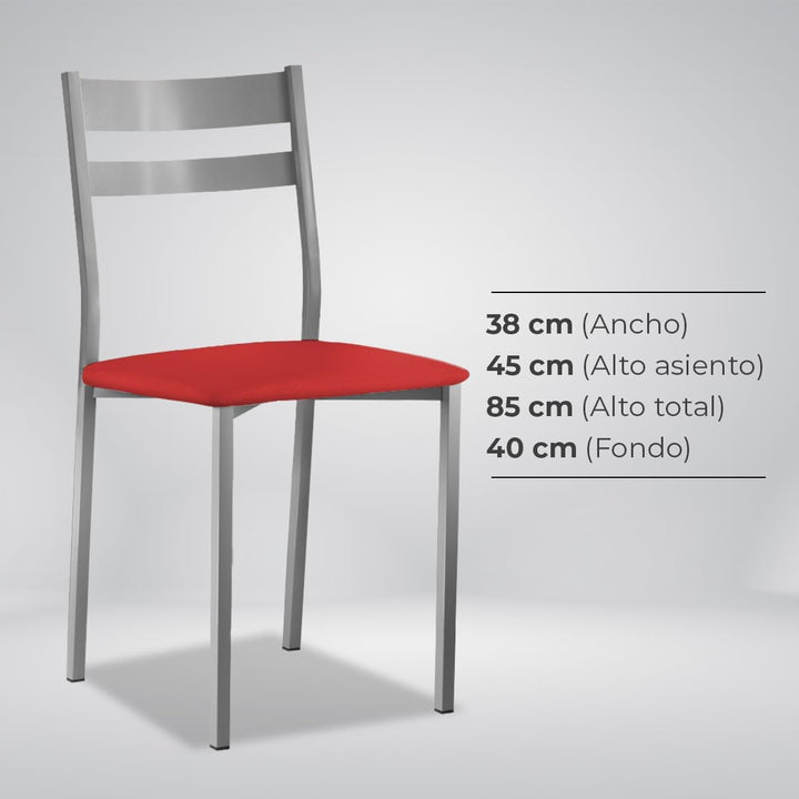 ASTIMESA SCRCRO kuechenstuhl, Metall Kunstleder Aluminium, rot, Altura de asiento 45 cms, Rot