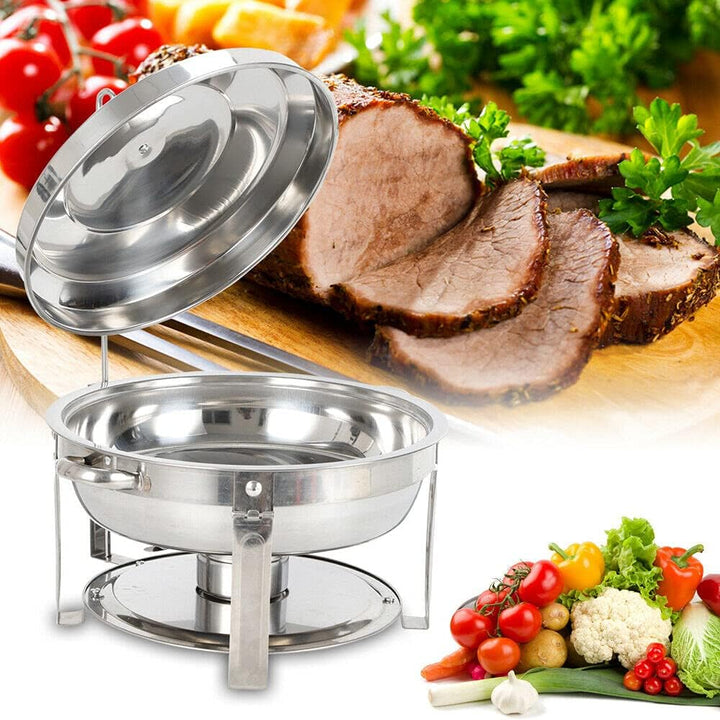 7.5L Rund Chafing Dish, Edelstahl Speisenwärmer, 360mm Durchmesser Innere Scheibe, Buffet-Set für Ca