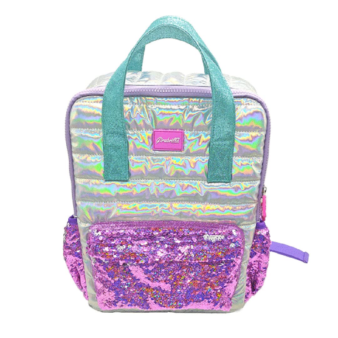 Girabrilla -19002 Schulrucksack für Kinder mit weichem Bezug, weich, schillernd und mit reversiblen