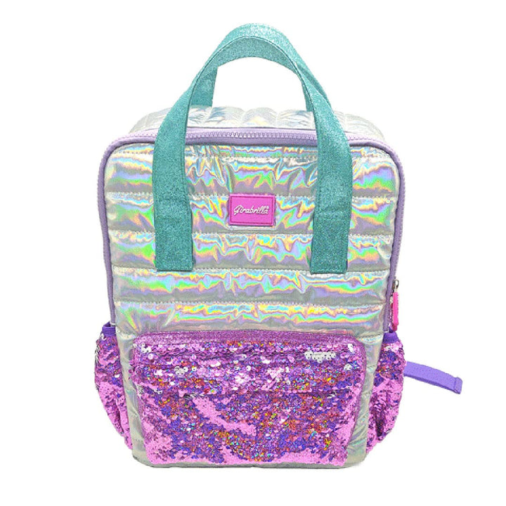 Girabrilla -19002 Schulrucksack für Kinder mit weichem Bezug, weich, schillernd und mit reversiblen