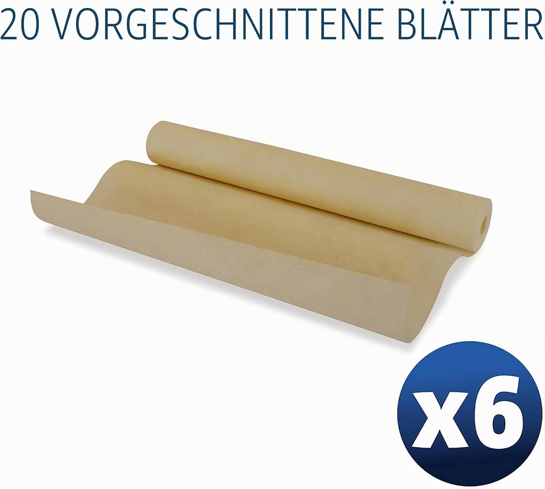 Cuki Naturpapier Backofen 33 x 38 cm - 6 Packungen mit je 20 Blatt