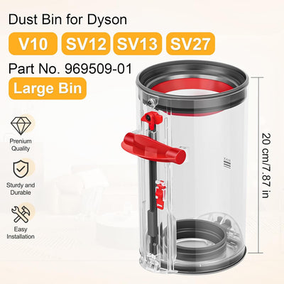 RUKHOOL Behälter für Dyson V10 SV12 Staubbehälter Ersatzteil Zubehör Staubsauger Mülleimer Staubbox