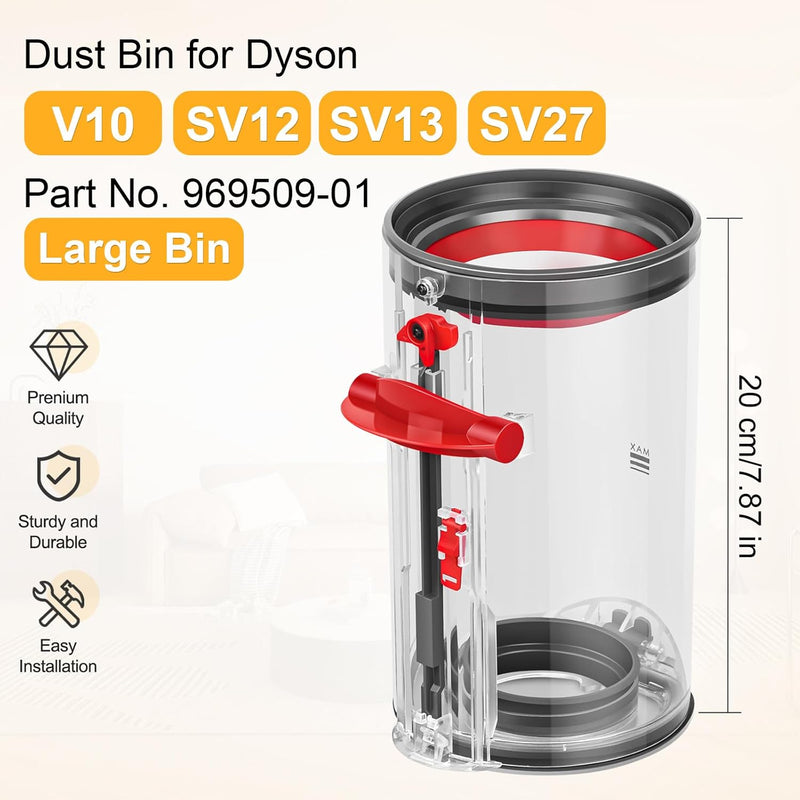 RUKHOOL Behälter für Dyson V10 SV12 Staubbehälter Ersatzteil Zubehör Staubsauger Mülleimer Staubbox