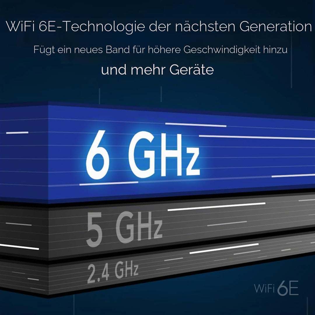 NETGEAR Orbi WiFi 6E Mesh Quad-Band WLAN System (RBKE963B) | WiFi 6E Router mit 2 Satelliten | Abdec