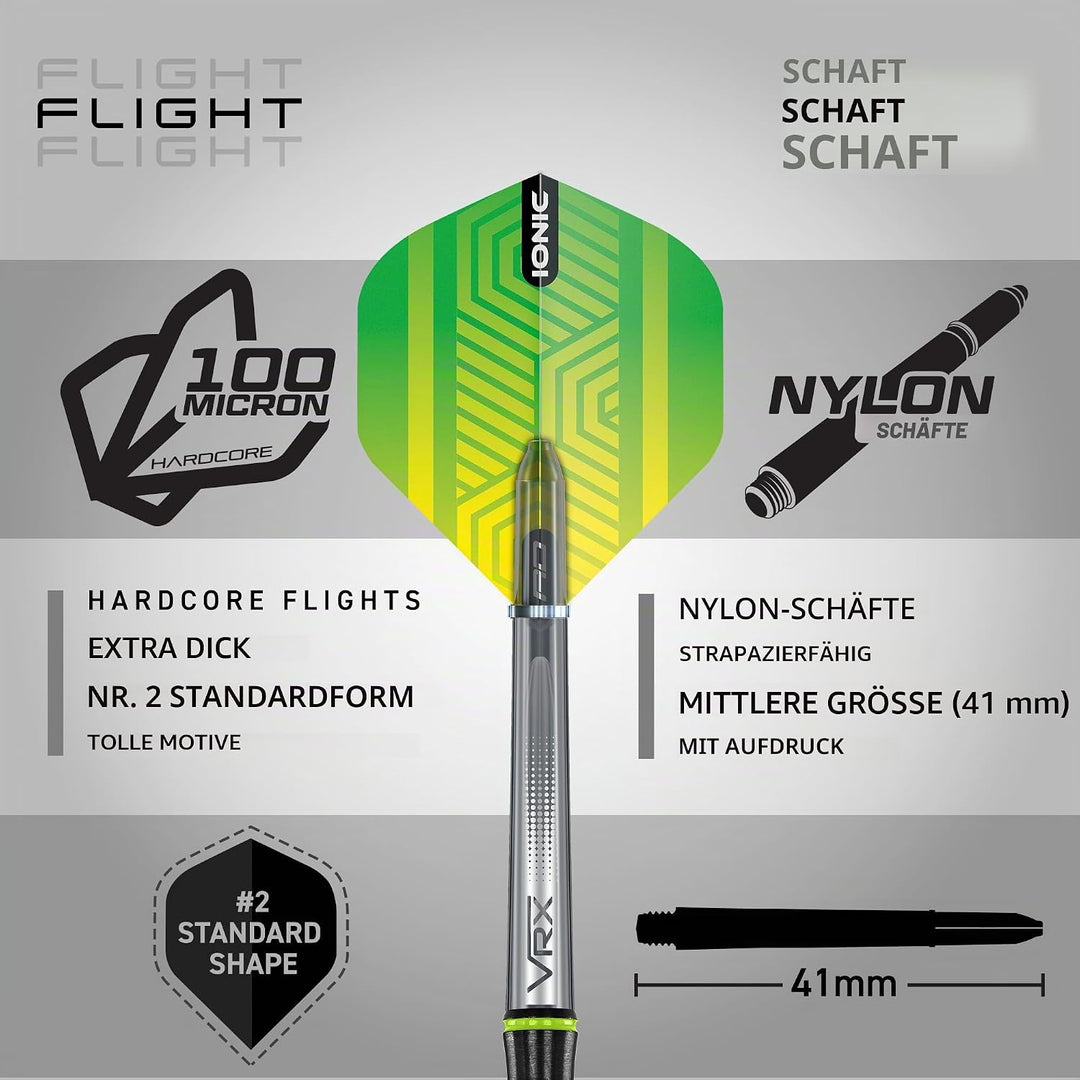 RED DRAGON Freestyle Tungsten Darts Set mit Flights und Schäfte 21.0 Gramm, 21.0 Gramm