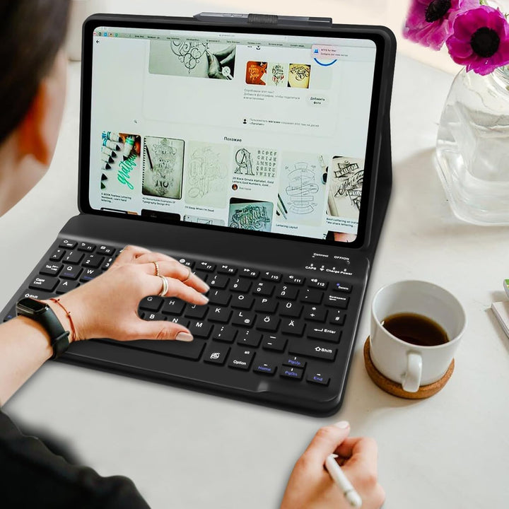 Hofsos Hülle mit Tastatur für Lenovo Tab M10 (3rd Gen) 10,1 Zoll (TB-328FU/TB-328XU), Schutzhülle mi