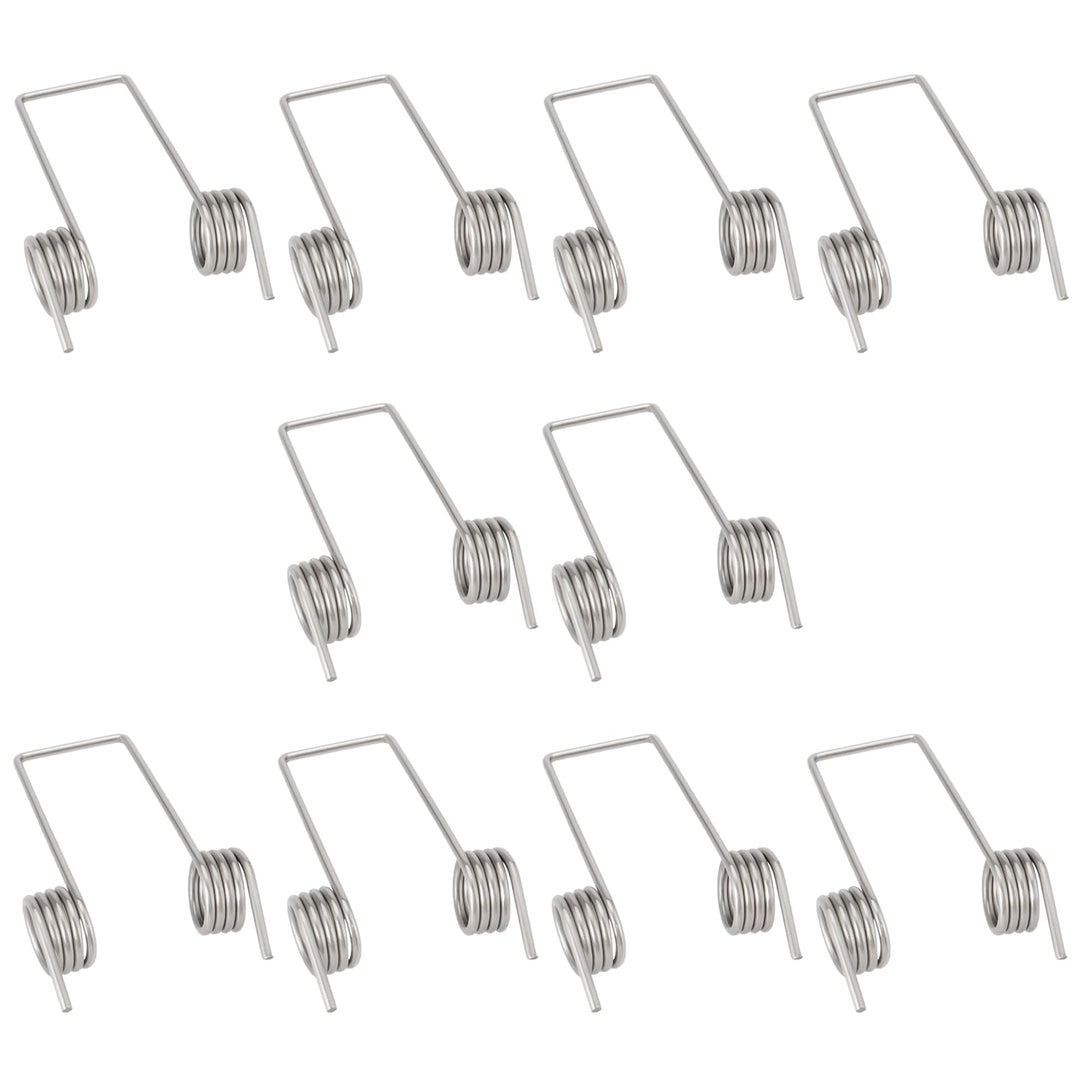 10 Stück Doppelbeinfedern, 4 Spulen, Torsionsfedern aus vernickeltem Edelstahl, 1 mm x 8 mm, Zubehör