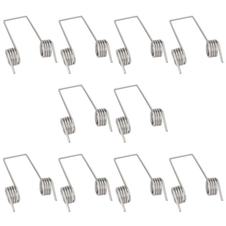 10 Stück Doppelbeinfedern, 4 Spulen, Torsionsfedern aus vernickeltem Edelstahl, 1 mm x 8 mm, Zubehör