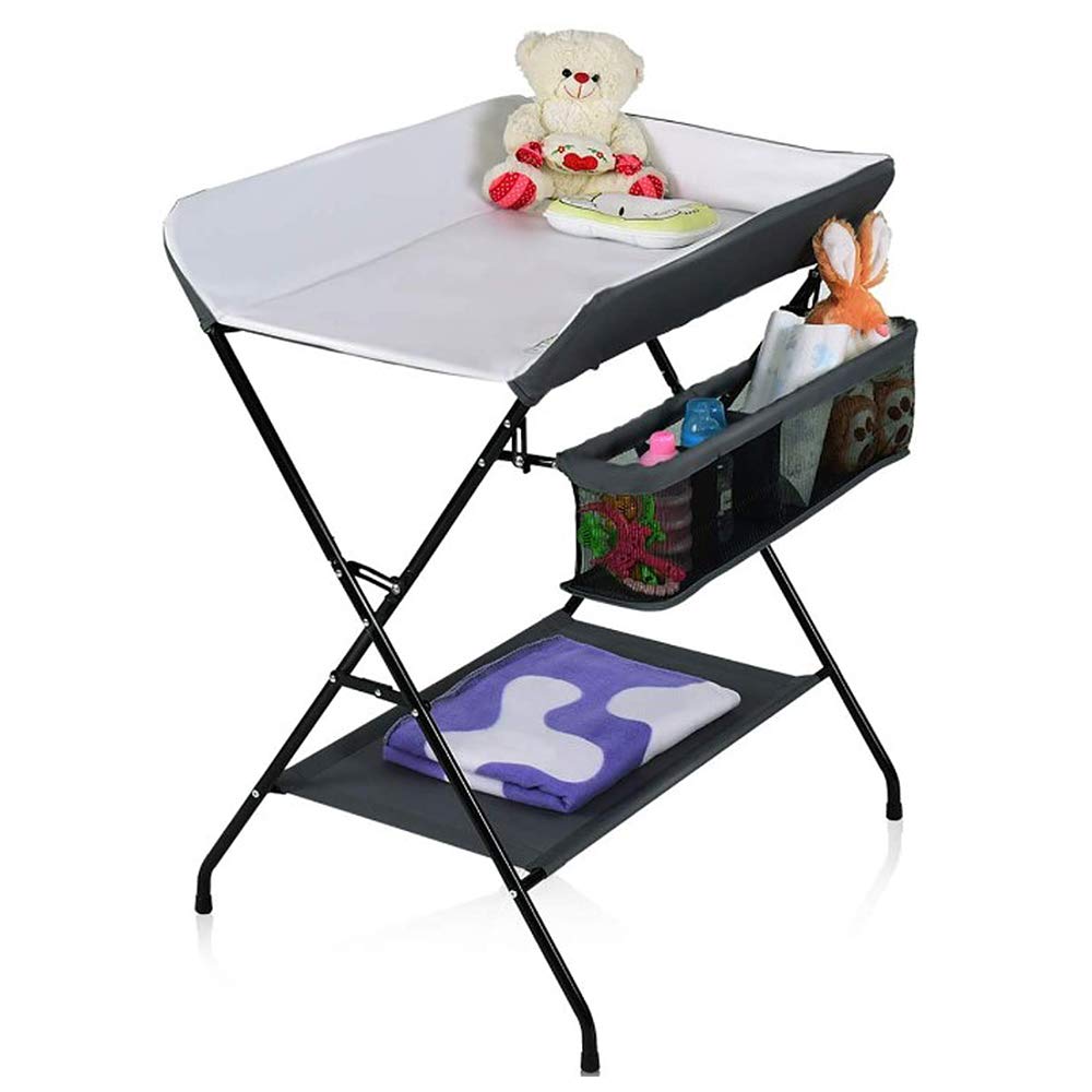 Wickeltisch Klappbar-Wickelkommode Babypflegetisch-Mobiler Wickelkombi mit Wickelauflage, Sicherheit