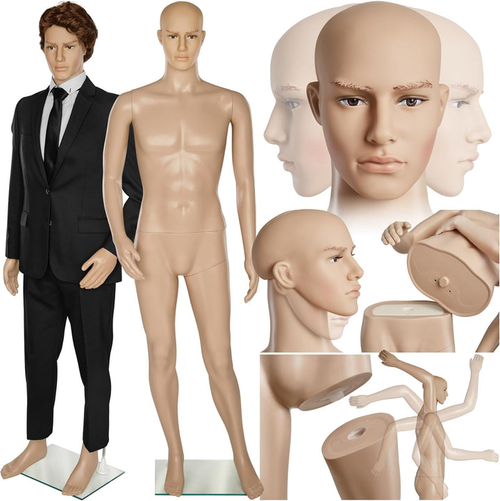 TecTake Schaufensterpuppe Zerlegbare Puppe | drehbar und beweglich | Glasplatte mit Wadendorn - Vers