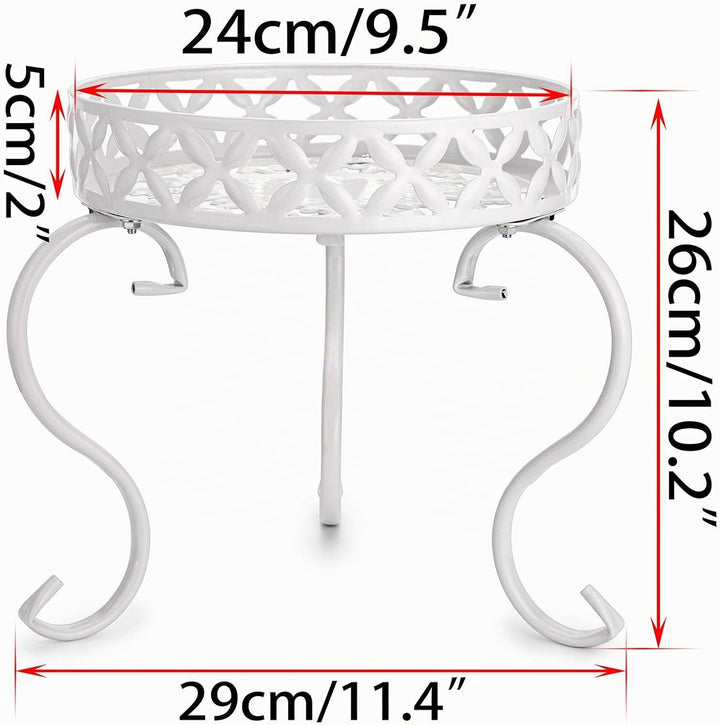 SUMNACON 1 x Kunst-Metall-Pflanzenständer, Blumentopf-Halter für den Innen- und Aussenbereich, weiss