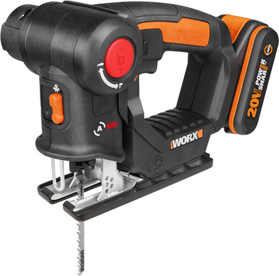 Worx WX550 Axis Akku-Multisäge – Profi Pendelhub-Stich- und Säbelsäge – Ideale 2 in 1 Säge für Holz,