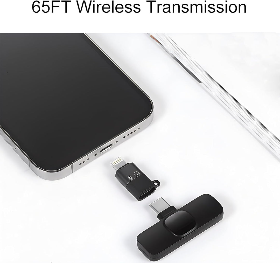 2 Stück Drahtloses Lavalier-Mikrofon Kompatibel mit iPhone iOS Android Laptop Mini Mikrofon mit Plug
