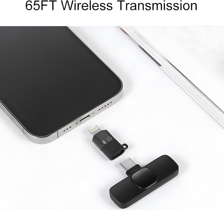 2 Stück Drahtloses Lavalier-Mikrofon Kompatibel mit iPhone iOS Android Laptop Mini Mikrofon mit Plug