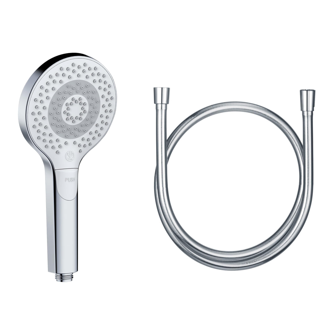 KLUDI-X3 Universal Duschkopf mit Schlauch, Duschbrause optional wassersparend mit 3 Strahlarten (Bod