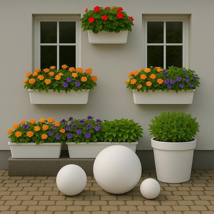 Keramik Kugel 20 cm Gartenkugel Dekokugel Gartenfigur Dekoration aus frostfester, witterungsbeständi