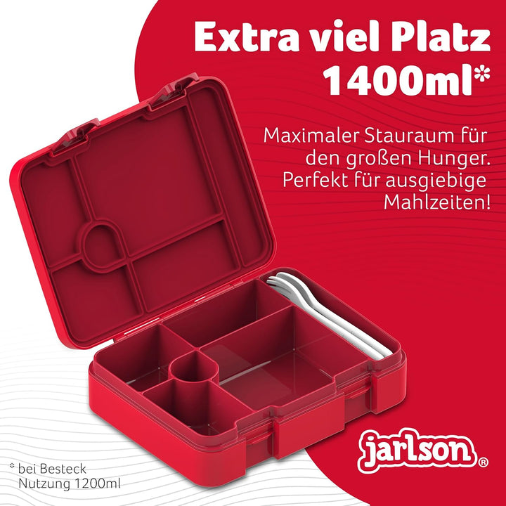 Jarlson® Brotdose Kinder mit Fächern | Lunchbox BPA frei | Bento Box auslaufsicher | Snackbox | Jaus