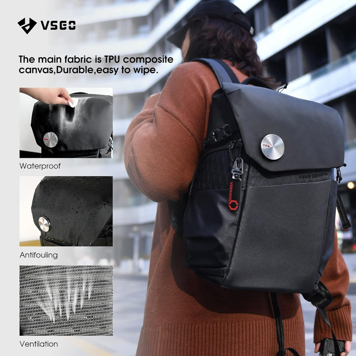 VSGO Kamerarucksack 16L Professionelle DSLR/SLR Fototasche Kompatibel für Sony Canon Nikon Kamera, D