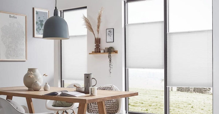 Plissee ohne Bohren Klemmfix 115x120cm(BxH) Weiss Jalousie Sonnenschutz Easyfix Faltrollo Lichtdurch