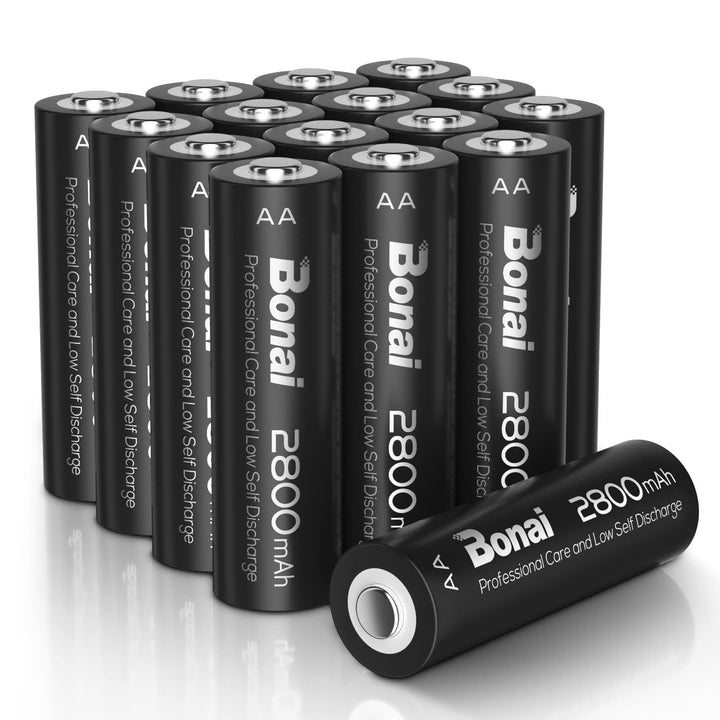 BONAI Akku AA 2800mAh 16 Stück Wiederaufladbare Batterien hohe Kapazität 1,2V Mignon AA Accu NI-MH A