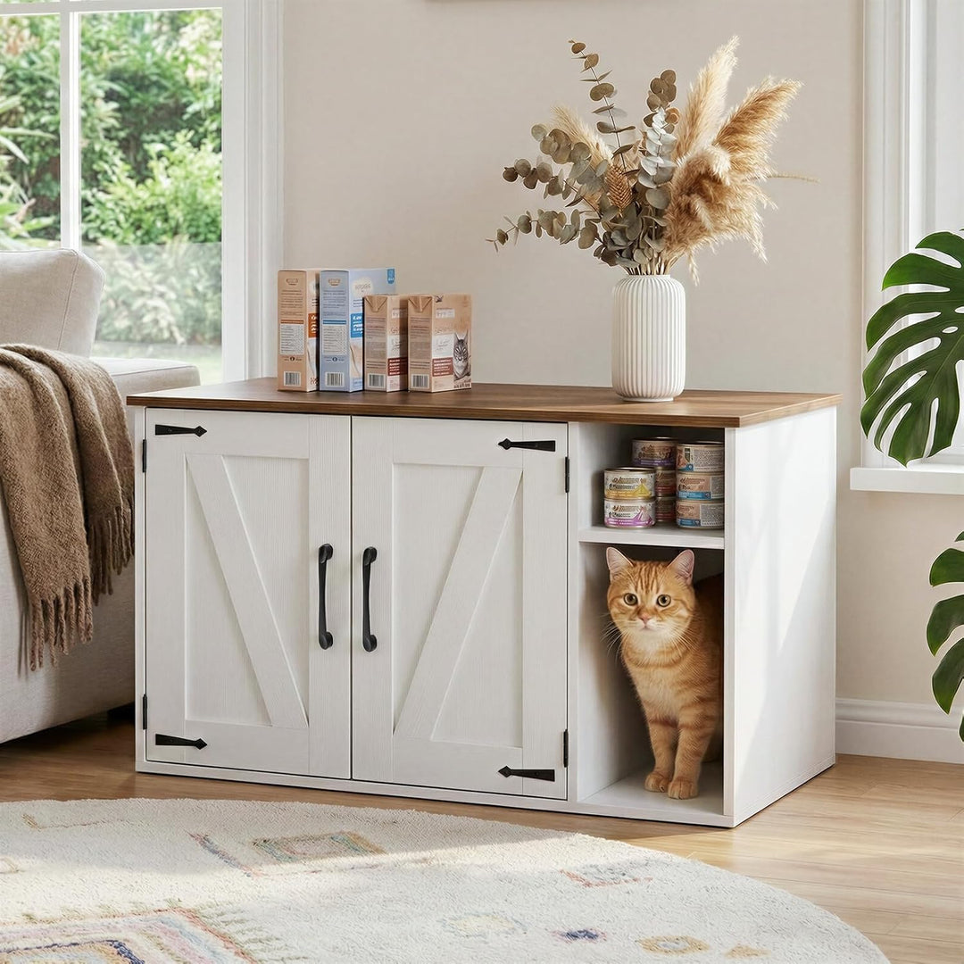 HOOBRO Katzenklo Schrank, Katzentoilette, Versteckte Katzentoilette Kabinett Möbel, Katzenhaus im Vi