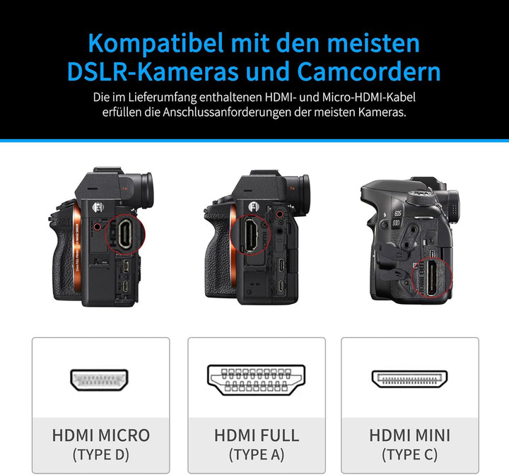 FEELWORLD FW568V3 DSLR Field Monitor 6 Zoll 3D LUT Waveform Vector Scope 1920x1152 4K HDMI Bildschir