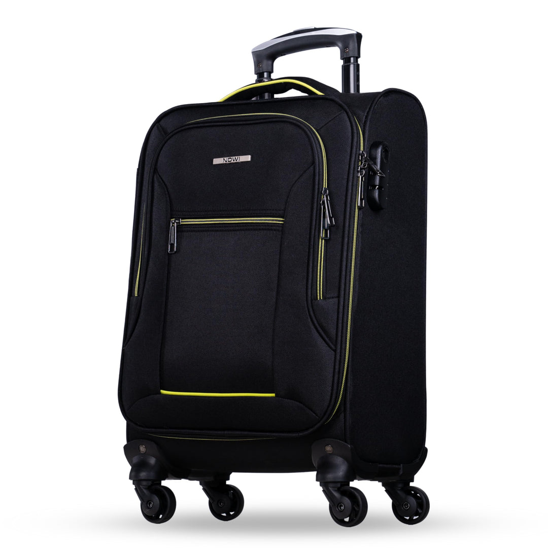 NOWI Sevilla Weichschalen Trolley M – Leichter Stoff Koffer 30L mit 4 Rollen &amp; Zahlenschloss | Handg