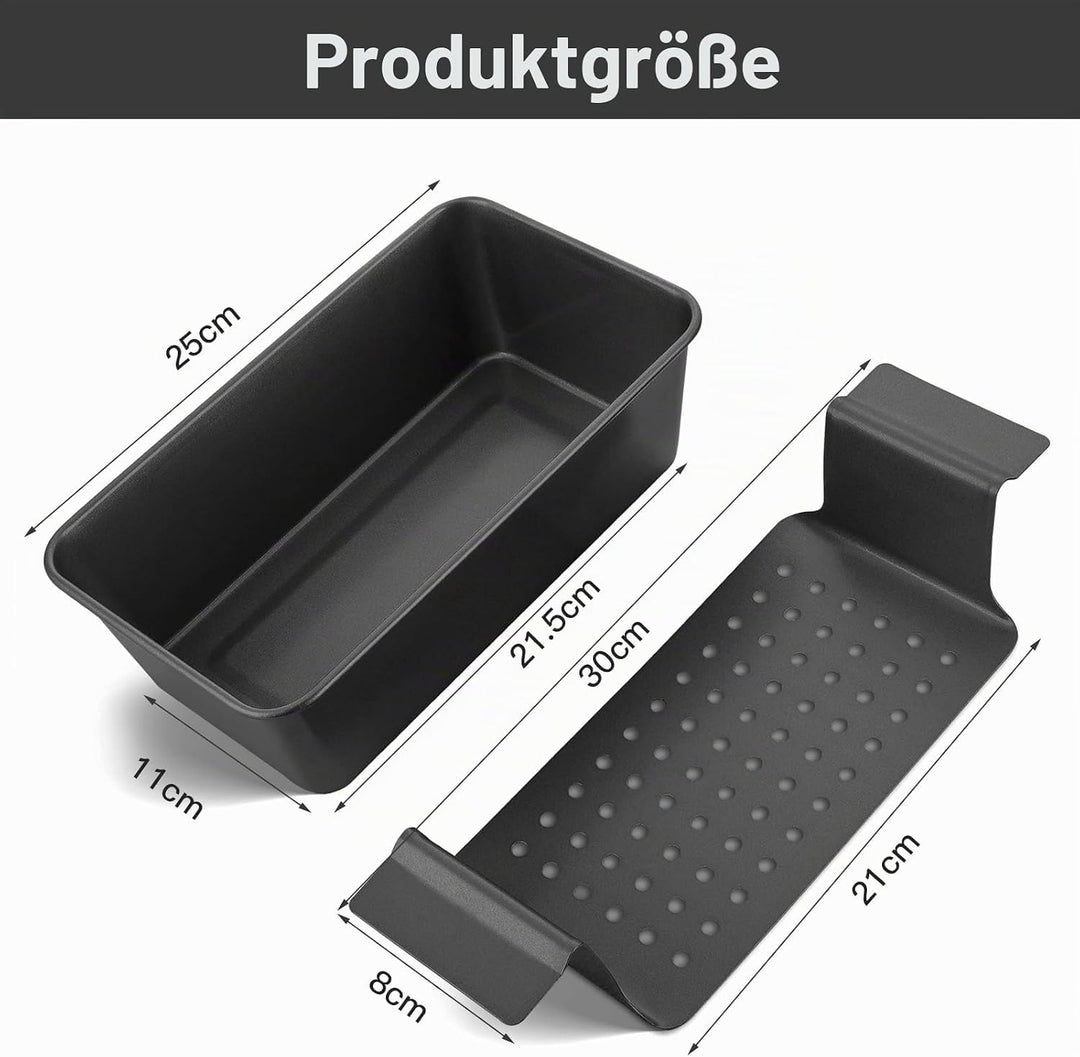 Generisch Brotbackform, Kastenform Brot, 2-in-1 Fleischpastetenform mit Ablaufrost, Backform Rechtec