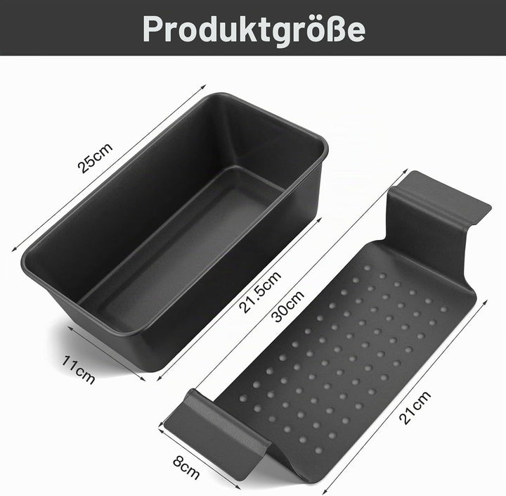 Generisch Brotbackform, Kastenform Brot, 2-in-1 Fleischpastetenform mit Ablaufrost, Backform Rechtec