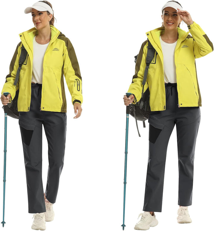 MoFiz Damen Wanderhose Skihose Softshellhose Outdoorhose Thermohose Winddichte Berghose Arbeitshose