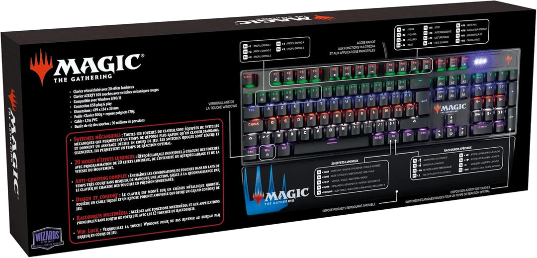 Konix Magic The Gathering Kabelgebundene mechanische Gaming-Tastatur AZERTY - Anti-Ghosting - 20 Lic